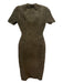 Fendi Size 38 Sage green Viscose Blend Short Sleeve Body Con Midi bodice Dress Sage green / 38