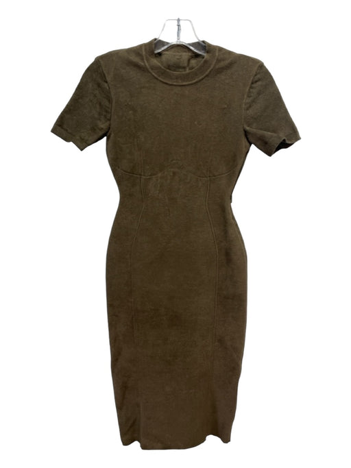 Fendi Size 38 Sage green Viscose Blend Short Sleeve Body Con Midi bodice Dress Sage green / 38