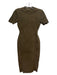 Fendi Size 38 Sage green Viscose Blend Short Sleeve Body Con Midi bodice Dress Sage green / 38