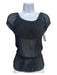 Gucci Size S Black Viscose Blend Ribbed Semi Sheer Ruffle Peplum Top Black / S