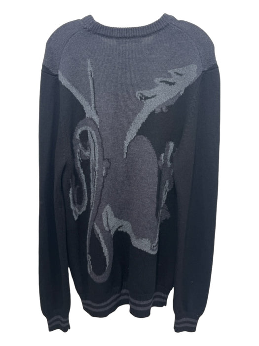 Dolce & Gabbana Size Est M Black & Gray Wool Graphic Sweater Est M