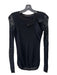 Red Valentino Size Est S Black Cotton Netting Long Sleeve Bow Detail Top Black / Est S