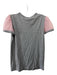 Red Valentino Size Est S Grey & Pink Cotton Blend Cap Sleeve Lace Bow Detail Top Grey & Pink / Est S