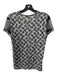 Red Valentino Size Est S Grey & Black Cotton Blend Cap Sleeve Lace Heathered Top Grey & Black / Est S