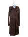 Artico Size 42/S Brown Suede & Fur Fox Fur Trim Hood Button Down Coat Brown / 42/S