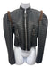 Gucci Size 42/S Black & Brown Polyamide Quilted Piping Zip Front Jacket Black & Brown / 42/S