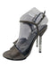 Gucci Shoe Size 38.5 Gray & Silver Snake Embossed Ankle Strap Open Toe Pumps Gray & Silver / 38.5