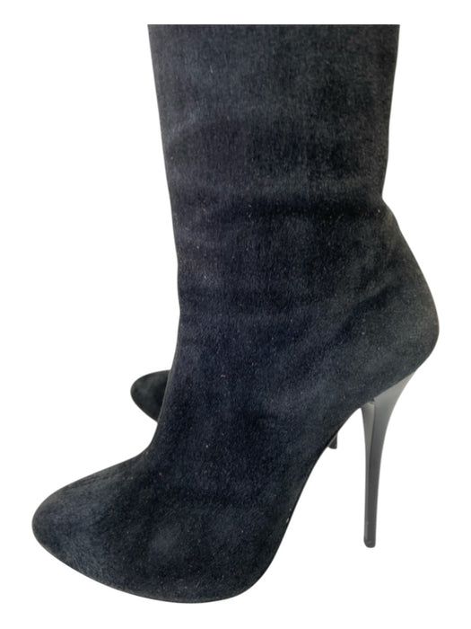 Giuseppe Zanotti Shoe Size 38.5 Faded Black Suede Back Zip Pointed Toe Boots Faded Black / 38.5