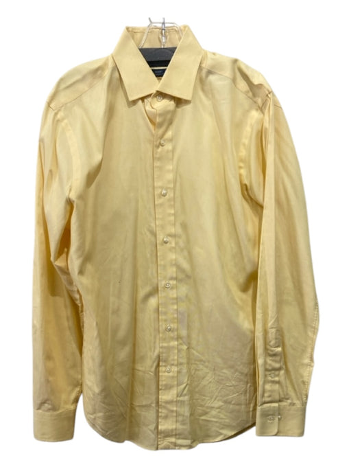 Polo Size 15.5 Yellow Cotton Blend Solid Button Down Men's Long Sleeve Shirt 15.5