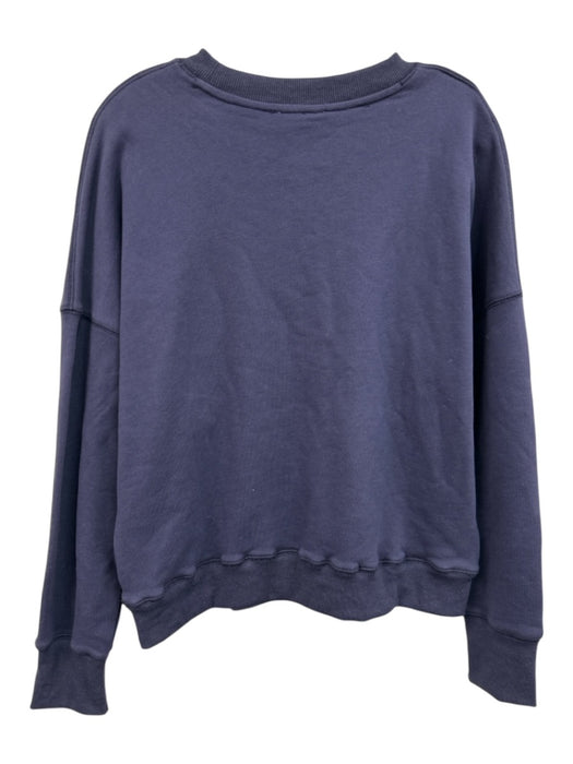 Caryn Lawn Size 1 Navy Blue Cotton Long Sleeve Sequins Floral Ribbed Sweater Navy Blue / 1