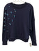 Caryn Lawn Size 1 Navy Blue Cotton Long Sleeve Sequins Floral Ribbed Sweater Navy Blue / 1