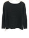Akris Punto Size 4 White & Black Cotton Blend Long Sleeve Ribbed Side Zip Top White & Black / 4