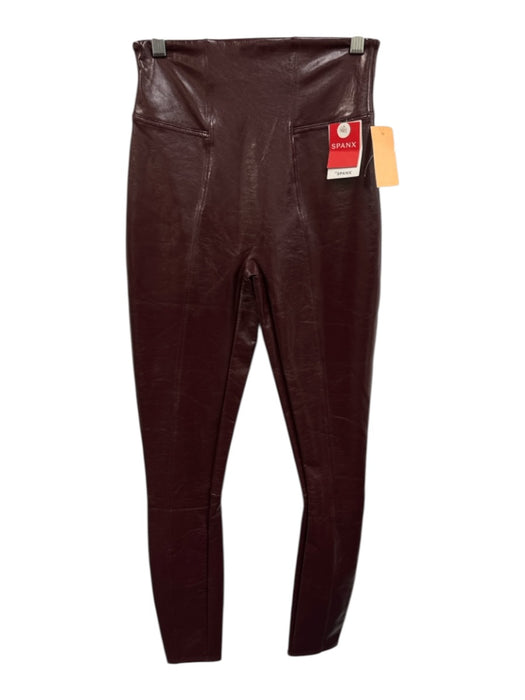 Spanx Size Small Burgundy Red Polyurethane Patent High Rise Leggings Burgundy Red / Small