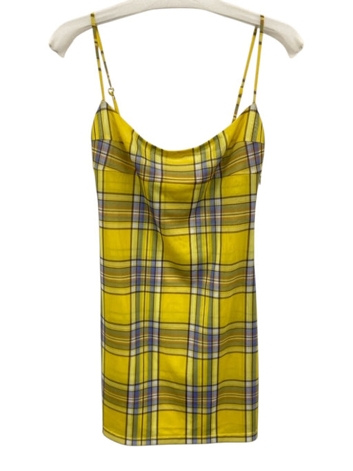 Miaou Size Large Yellow, blue, red Polyester Blend Spaghetti Strap Plaid Dress Yellow, blue, red / Large
