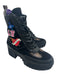 Louis Vuitton Shoe Size 37.5 Black & Multi Leather & Rubber Lace Up Combat Boots Black & Multi / 37.5