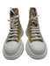 Alexander McQueen Shoe Size 37 White & Gold Leather Rubber Glitter Sneakers White & Gold / 37