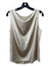 St. John Size L Beige Silk Scoop Neck Satin Pleated Neckline Sleeveless Top Beige / L