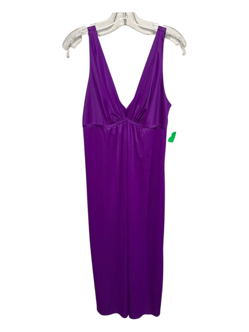 Natori Size M Purple Polyester Sleeveless V Neck Semi Sheer Dress Purple / M