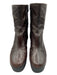 Robert Clergerie Shoe Size 7.5 Dark Brown Latex Platform Side Zip Wedge Boots Dark Brown / 7.5