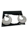 Swarovski Silver Metal Crescent Shape Crystal Earrings Silver