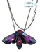 Swarovski Silver Metal Pendant Crystal Lobster Clasp Butterfly Necklace Silver
