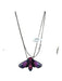 Swarovski Silver Metal Pendant Crystal Lobster Clasp Butterfly Necklace Silver