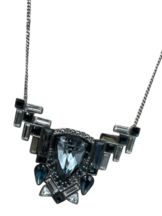 Swarovski Silver Metal Pendant Crystal Lobster Clasp Necklace Silver
