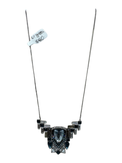 Swarovski Silver Metal Pendant Crystal Lobster Clasp Necklace Silver