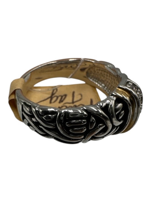 No Brand Silver & Gold Mixed Metals Diamond Band Ring Silver & Gold