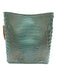 Brahmin Aqua Leather Embossed Rosegold Bucket Bag Aqua / S/M