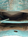 Brahmin Aqua Leather Embossed Rosegold Bucket Bag Aqua / S/M