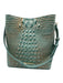 Brahmin Aqua Leather Embossed Rosegold Bucket Bag Aqua / S/M