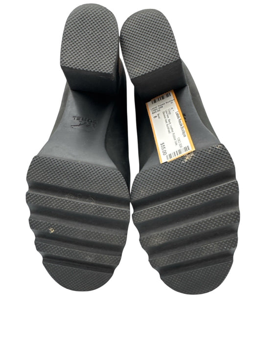 Sorel Shoe Size 8 Black Leather Rubber Sole Stacked Heel Clogs Black / 8