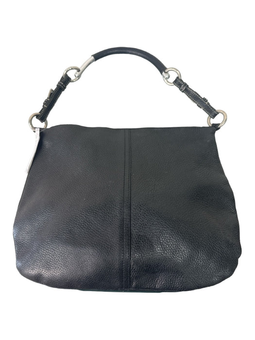 Prada Black Leather Shoulder Bag Top Zip silver hardware Bag Black / S