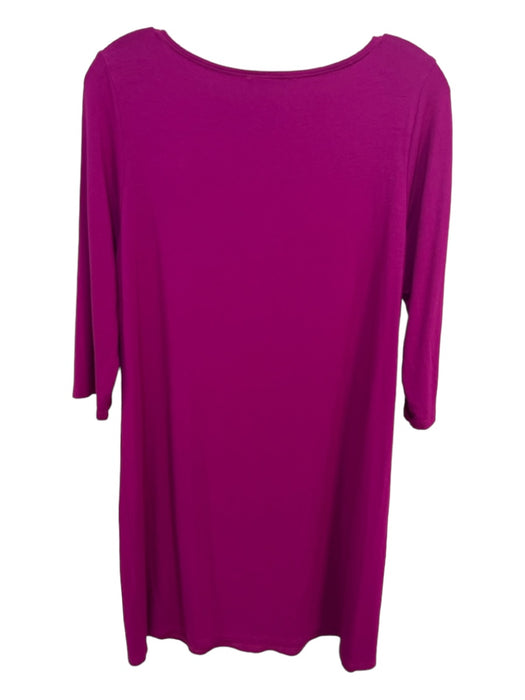 Eileen Fisher Size PM Purple Viscose Blend Wide Neck 3/4 Sleeve Shift Dress Purple / PM