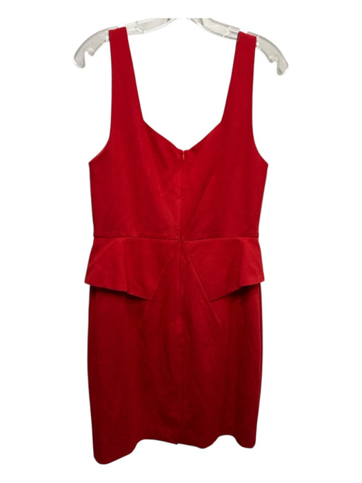 Trina Turk Size 10 Red Rayon Blend Sleeveless Solid Peplum Below knee Dress Red / 10