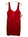 Trina Turk Size 10 Red Rayon Blend Sleeveless Solid Peplum Below knee Dress Red / 10