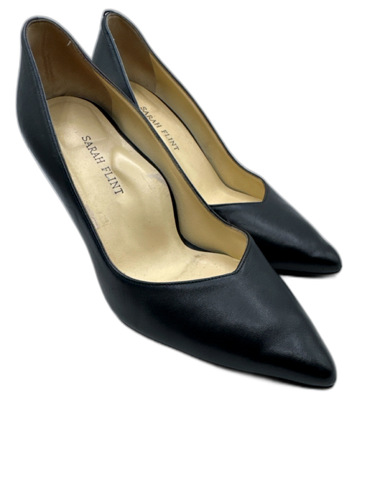 Sarah Flint Shoe Size 37.5 Black Leather Pointed Toe Stiletto Pumps Black / 37.5