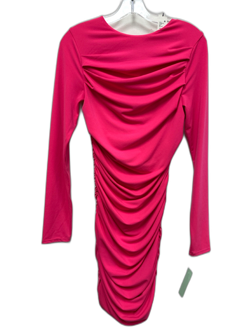 Alice + Olivia Size S / 6 Hot pink Polyester Blend Long Sleeve Back Zip Dress Hot pink / S / 6