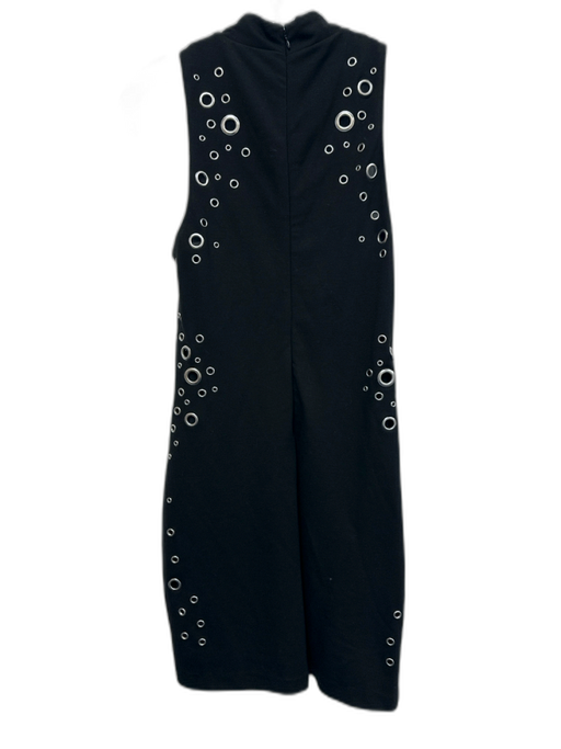 Parker Size S Black & Silver Rayon & Nylon Circle Grommet Sleeveless Dress Black & Silver / S