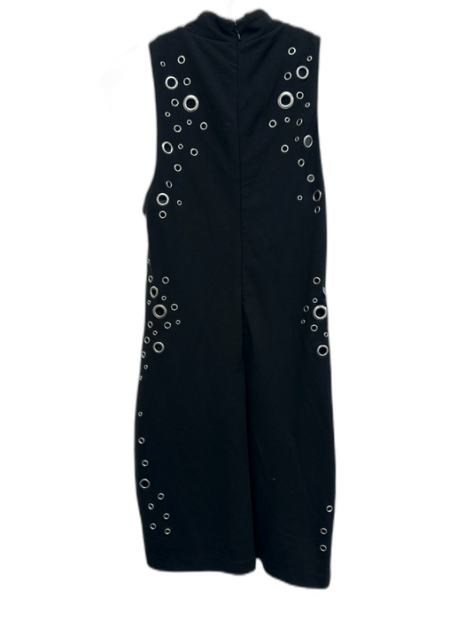 Parker Size S Black & Silver Rayon & Nylon Circle Grommet Sleeveless Dress Black & Silver / S