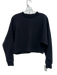 Athleta Size XXS Black Cotton Blend Long Sleeve Crew Neck Cropped Sweatshirt Black / XXS