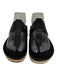 Vince Shoe Size 7 Black & Beige Leather Pebbled Woven Sole Thong Strap Sandals Black & Beige / 7