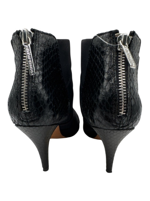 Donald J Pliner Shoe Size 7 Black Nylon Snake Embossed Pointed Toe Ankle Booties Black / 7