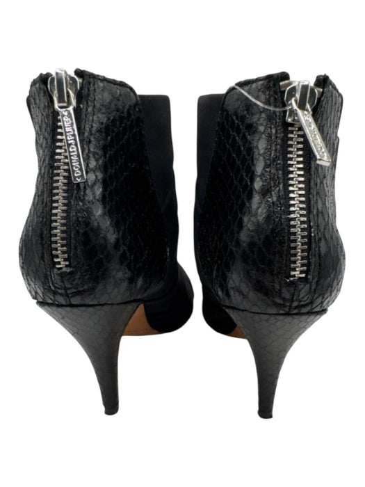 Donald J Pliner Shoe Size 7 Black Nylon Snake Embossed Pointed Toe Ankle Booties Black / 7