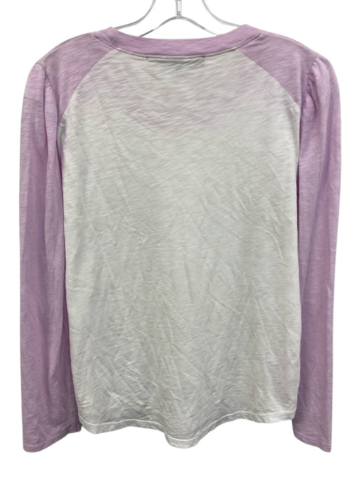 Veronica Beard Jeans Size M White & Purple Pima Cotton Heathered Long Sleeve Top White & Purple / M