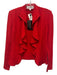 St John Evening Size 2 Red Wool Blend Rhinestone trim flounce Cardigan Red / 2