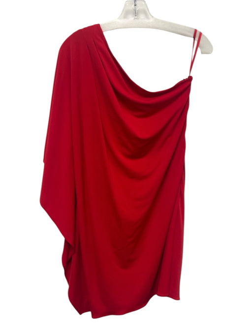 Belle Badgley Mischka Size 6 Red Polyester Blend Draped Pleat Detail Mini Dress Red / 6