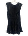Misa Size XS Black & Gold Cotton Blend Elastic Waist Pinstripe Sleeveless Dress Black & Gold / XS