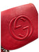 Gucci Red Pebbled Leather Embossed Logo Flap tassel keychain Crossbody Bag Red / S